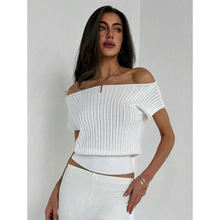 L 13460 Off-shoulder Knit Top һ������֯���羳����ͨ����