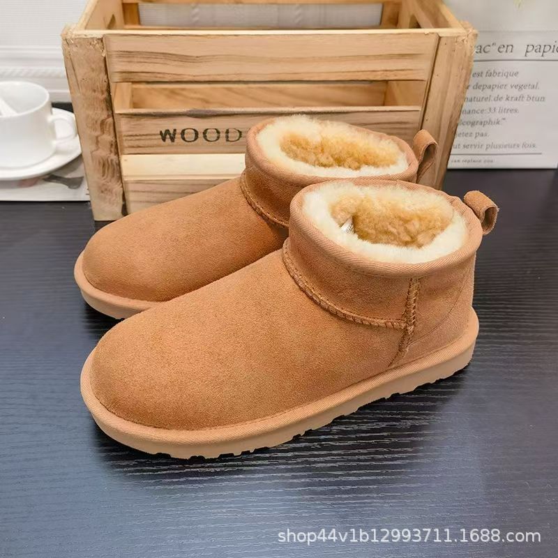 新款桑坡雪地靴羊皮毛一体冬季新款2026棉鞋mini加绒保暖男女棉鞋