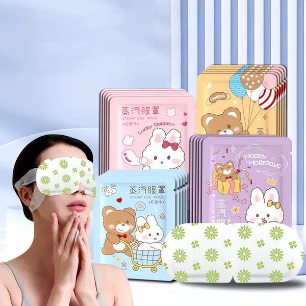 Cartoon Style Hot Compress Self-Heating Eye Mask Disposable Steam Eye Mask Sleeping Steam Eye Patch Sleep Eye Mask