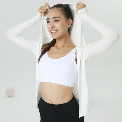 lulu new sports casual top women's quick-drying sunscreen hooded fitness jacket slim and comfortable long-sleeved yoga wear