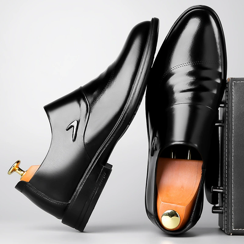 2024 Новая мужская кожаная обувь из воловьей кожи, Повседневная Деловая обувь, официальная одежда, кожаная обувь Baita, Мужская модная деловая кожаная обувь на низком каблуке