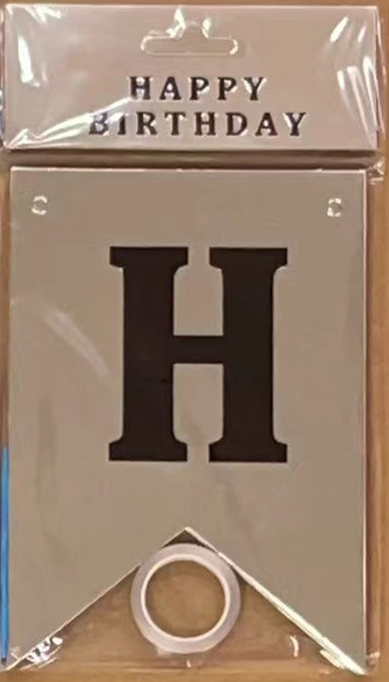 HAPPY BIRTHDAY fiesta de cumpleaños en inglés diseño diagonal de bandera de cola de mermaid letras banderas de color