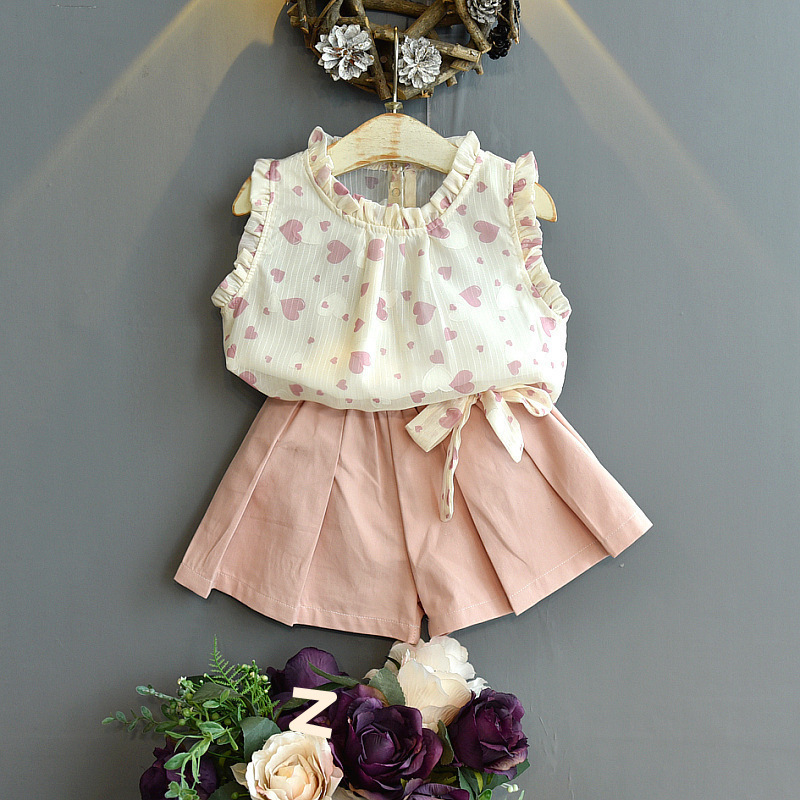 빅 핑크 도트 민소매 슈트