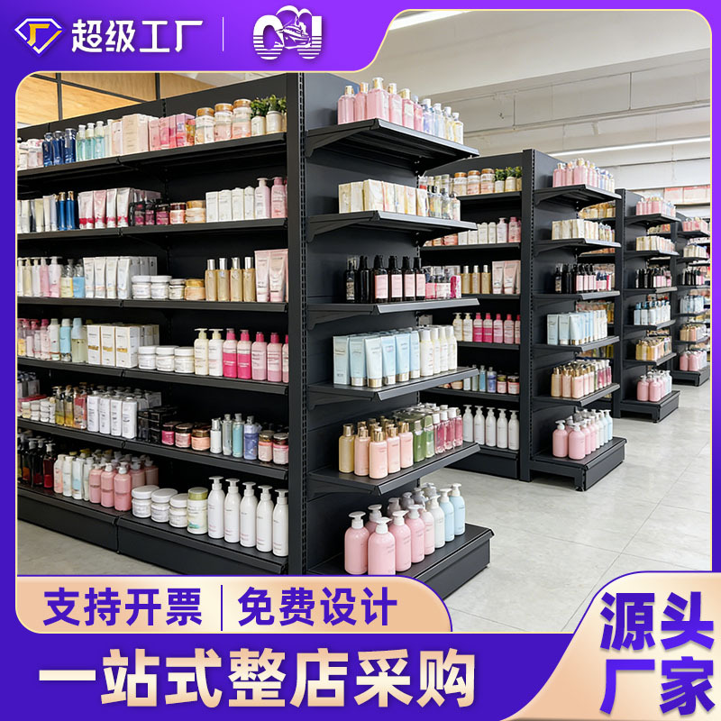 Fábrica de estantes de supermercado de Guangdong vendedores directos super estantes unilaterales de doble cara multicapa tienda de conveniencia estantes de supermercado