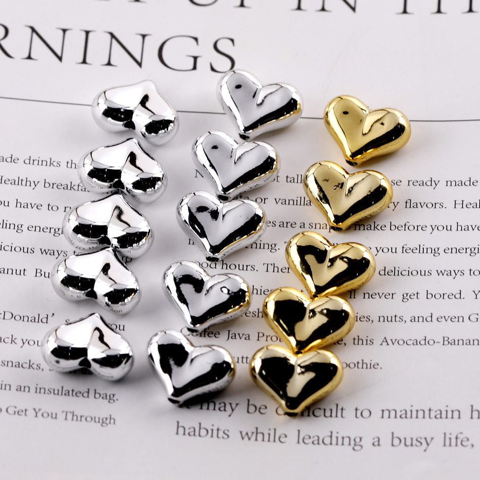 Galvanoplastia UV sin rascar a través de marcas de agujeros de pedo acrílico amor diy hecha a mano accesorios de joyería de cadena de cuentas de teléfono móvil