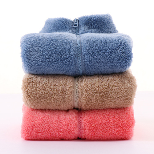 New autumn and winter children's vests, boys and girls, comfortable velvet and velvet vests, zipper baby warm vests