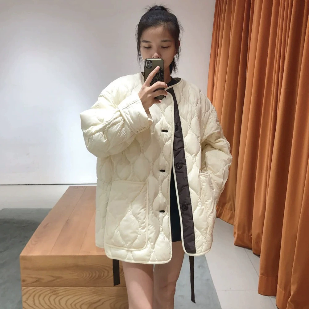 Keep warm autumn velvet down jacket with diamond pattern, duck down