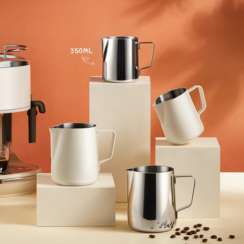 Source pointed mouth latte art cylinder thickened 304 stainless steel coffee latte art cup professional coffee machine milk foam cup utensils