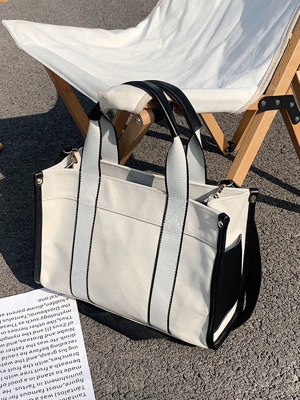 Bolso de mano simple de lona para mujer 2021 Nuevo bolso portátil de moda de estilo coreano bolso de mensajero de hombro de comercio exterior transfronterizo