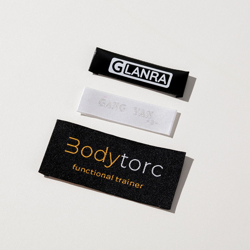 Factory clothing screen printing cotton tape leading edge woven edge satin ribbon colorful printing fabric label trademark high density woven tag leading edge