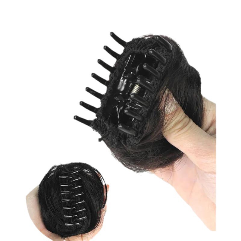 Pelucas de cabello de mujer bola cabeza agarrando clip de cabello brotes de flores mitad bola joyería de cabello de novia esponjosa caja de cabello natural bolsa de cabello