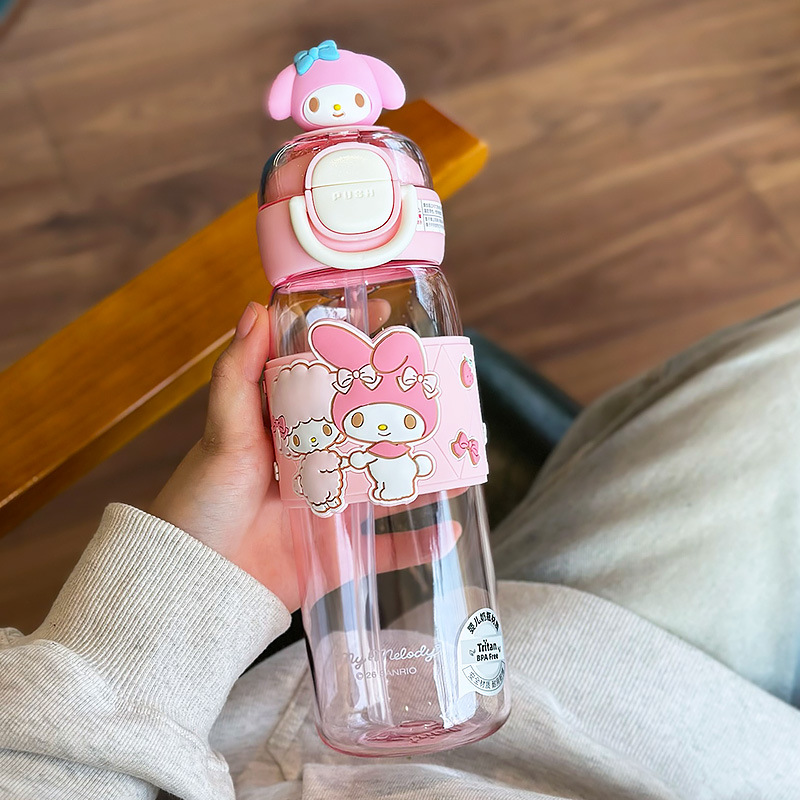 Sanliogou tazas de agua para niños resistentes a altas temperaturas, tazas de paja anticaídas, tazas de plástico lindas de gran capacidad, especialmente para estudiantes en la escuela