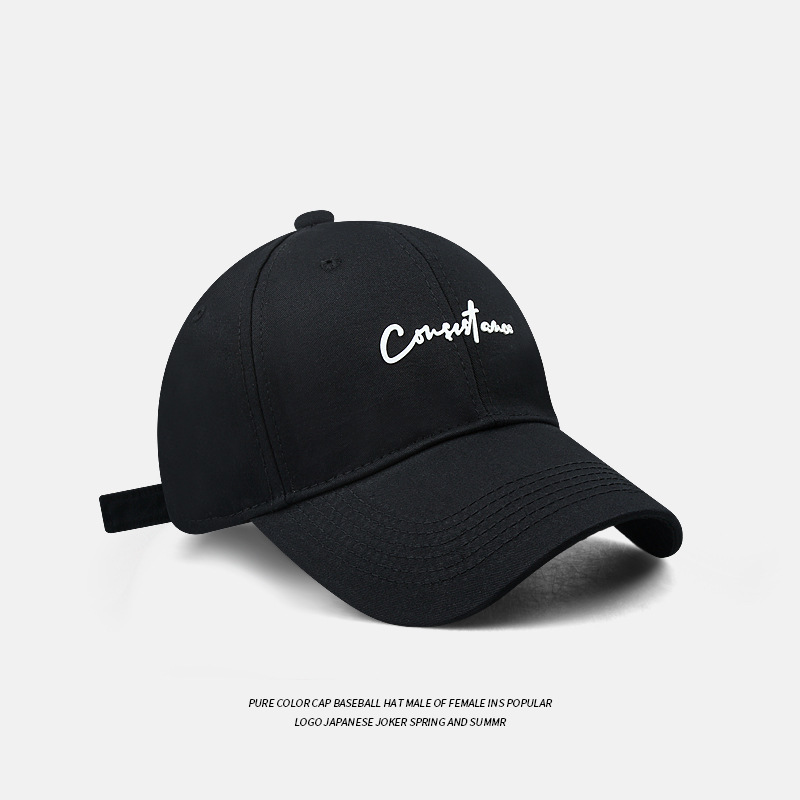 Letras de estilo coreano sombrero de béisbol de tapa suave hombres primavera y verano circunferencia de la cabeza grande versátil bordado borde curvo gorra de mujer cara de aspecto pequeño