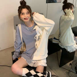 新款2025新款设计感小众撞色不规则卫衣女潮ins秋秋季不对称学生
