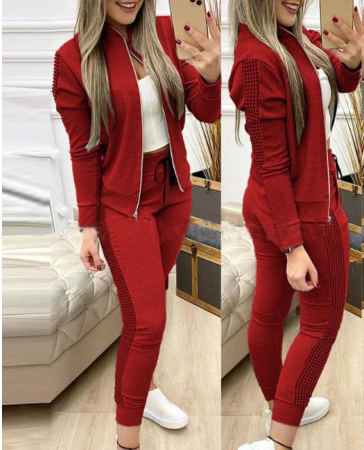 Women's Casual Plaid Printing Patchwork Pants Sets display picture 4