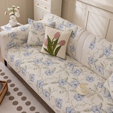 纯棉不规则异形田园沙发垫子四季通用防滑新款2025高级感全棉套罩