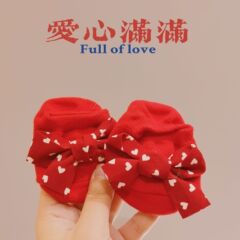 23 children's socks ins new year infant red socks three-dimensional bow boat socks dotted cotton socks