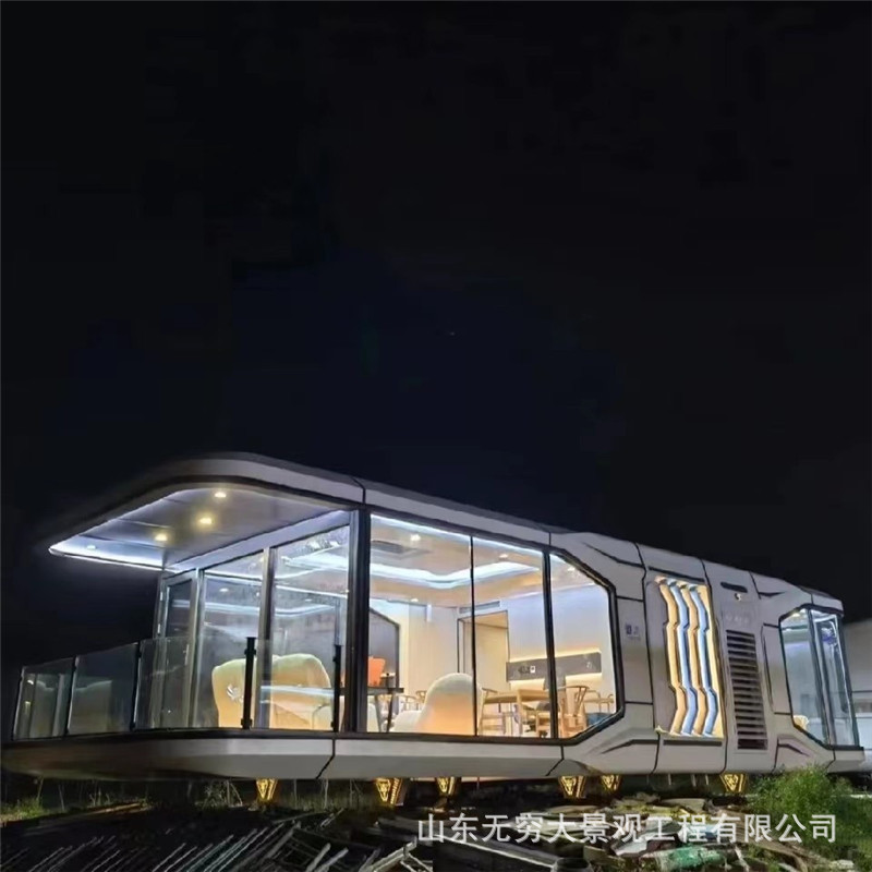 Contenedor integrado Casa Hotel sala de sol B & B camping Apple cápsula móvil espacio habitable cápsula refugio inteligente