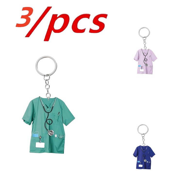 Personalized New Nurses Clothing Keychain Cross-border 2D Flat Acrylic Nurses Day Pendant Home Holiday Decoration