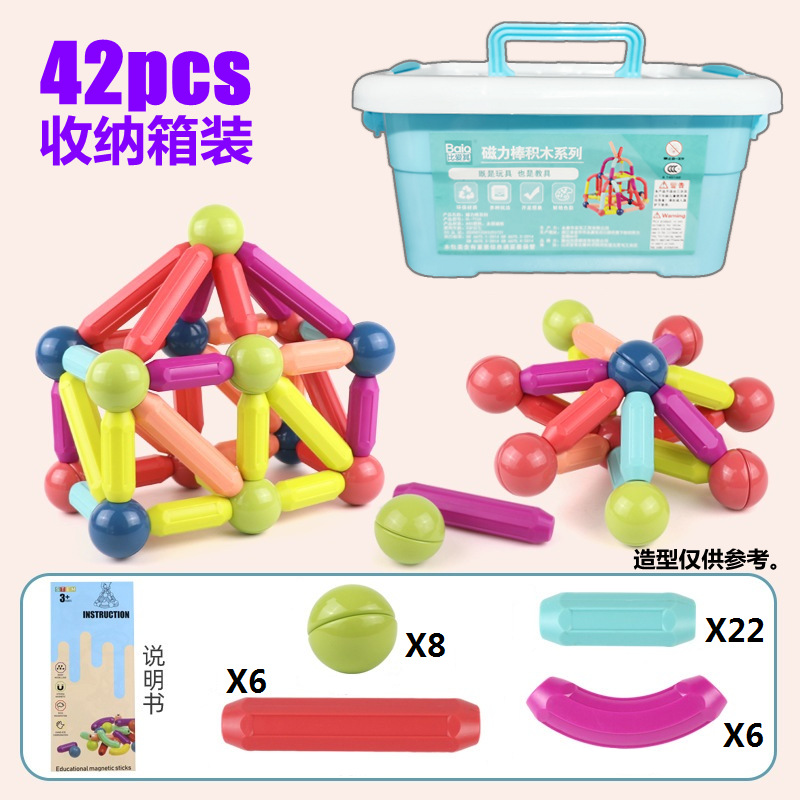 Juguete Magnético Infantil Tipo Varillas, Método Montessori para Educación Temprana y Creatividad - Juego de Construcción