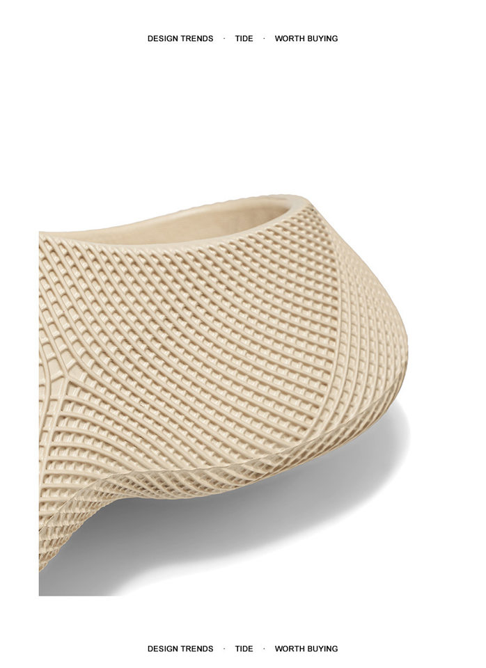 Dép bít mũi đế dày in 3D thoáng khí chống trượt đi ngoài trời — Màu kaki, màu đen chi tiết 7