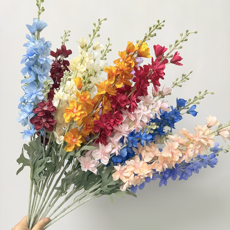 Artificial Flowers 2-Branch Delphinium Velvet Style Wedding Flower Arrangement Aisle Flowers Wedding Hall Decoration Home Decor Cross-Border Artificial Flowers 2-Branch Delphinium Velvet Style Wedding Flower Arrangement Aisle Flowers Wedding Hall Decoration Home Decor Cross-Border