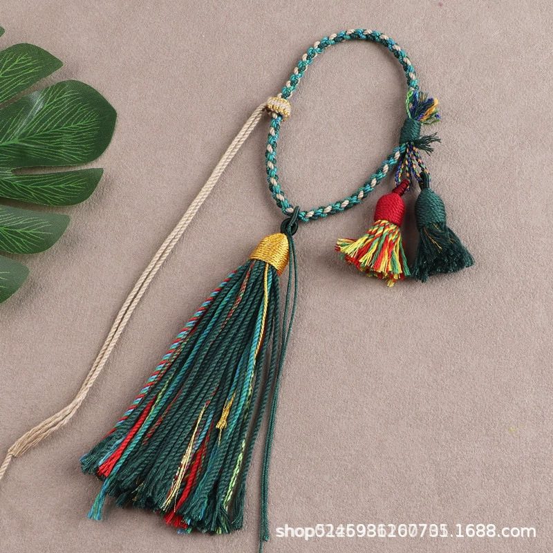 DIY Hand-Rolled Cotton Thread Xizang-Style Handle Rope Tassel Handmade Woven Hanging Rope Accessory Pendant Hanging Tassel Ethnic Style