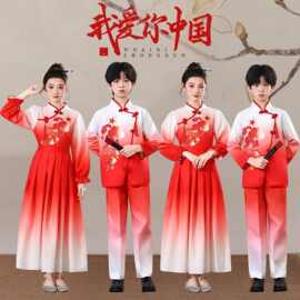 儿童元旦演出服小学生诗歌朗诵合唱礼服中国风女童古筝比赛表演服