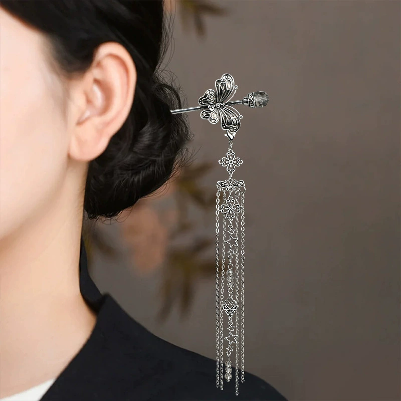 Китайская шпилька для волос, шпилька с кисточками, чхонсам, Hanfu, металлическая заколка для волос, стиль высокого качества, китайский стиль