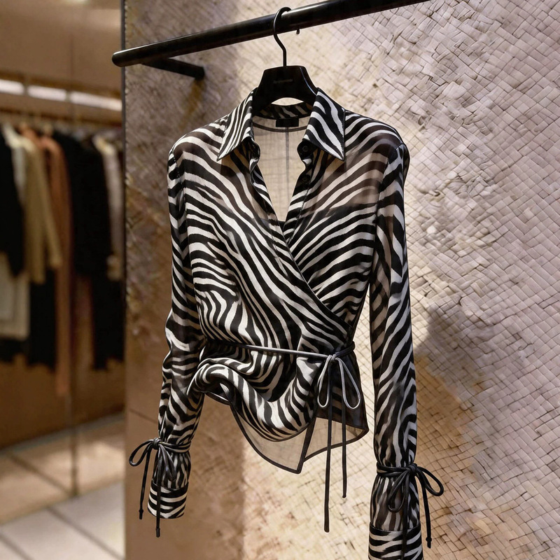 Unique Design Zebra Print Long-Sleeve Shirt 2026 Summer New Casual Stylish Sun-Protective Top for Women Unique Design Zebra Print Long-Sleeve Shirt 2026 Summer New Casual Stylish Sun-Protective Top for Women