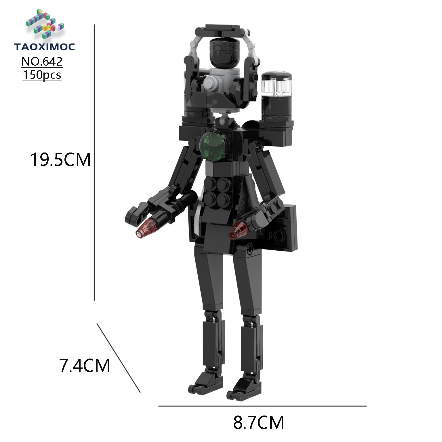 Строимая коллекционная фигурка Skibidi Toilet Titan Set - ТВ-человек, Паук, Мониторинговый робот, 166 штук