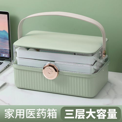 Large medical box home decoration large capacity dormitory first aid medical box medicine multi-layer portable storage medicine box