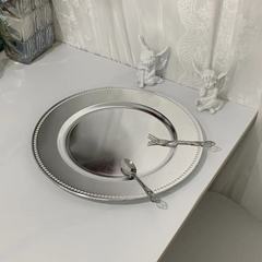 Foreign trade wedding hotel party gold metal spray plating electroplating process decorative plastic plate round gold metal plate