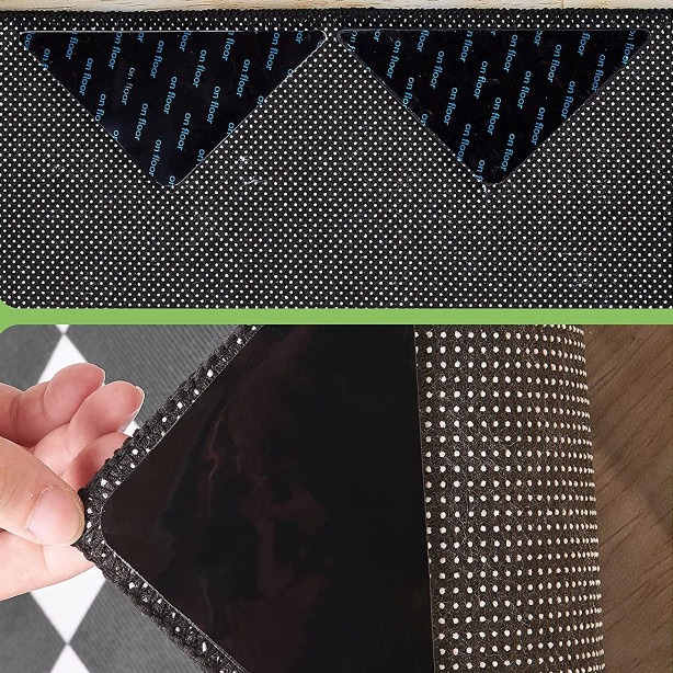 Transfronteriza Amazon alfombra antideslizante pegatinas PU lavado transparente fuerte pegajoso triángulo trapezoidal no residual pegamento alfombra fija