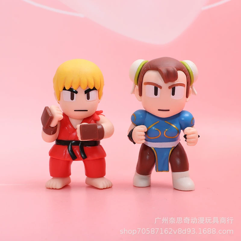 6 фигурок Street Fighter версии Q Chunli Ken Gulie Long Vega Fighter, игрушечная модель, кукольные украшения