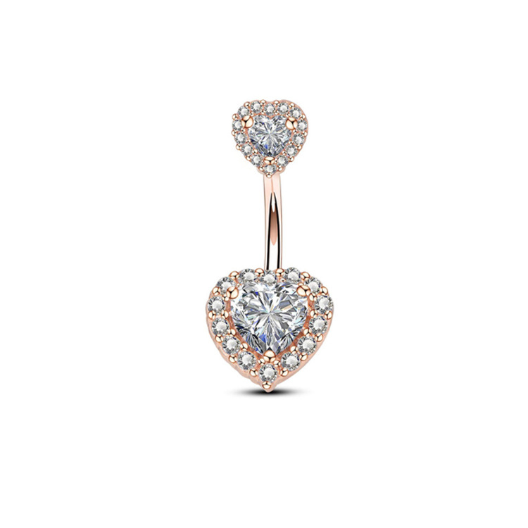 Piercing ombelico in zircone a cuore e tondo gioiello_voghion.com