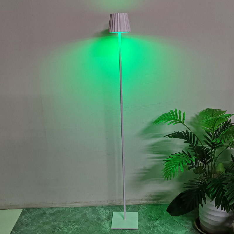Торшер Wanyi WY22518 белый полосатый, RGB, круглое основание