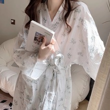 ins风睡袍女春夏季新款2025日式睡衣长款和服浴袍宽松碎花家居服