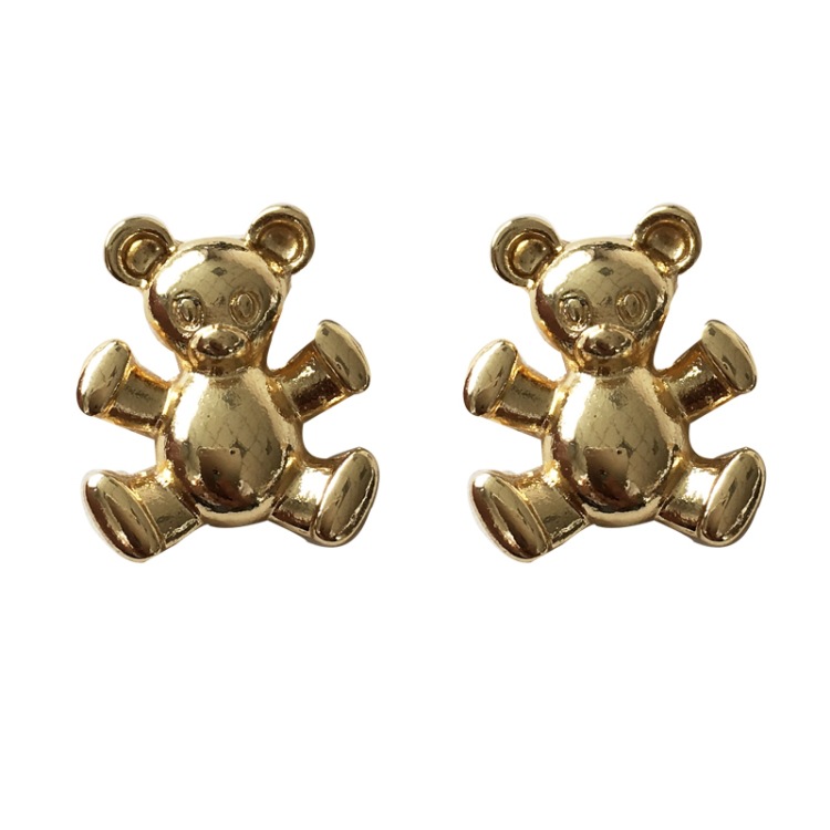 Simple Metal Three-dimensional Bear Earrings display picture 8