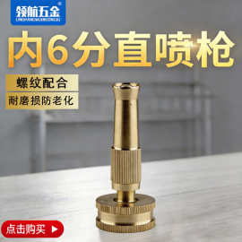 厂家直供铜6分内丝直喷洗车水枪3/4内螺纹家用喷头浇花清洗工具