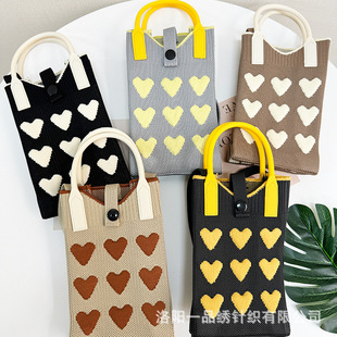 2025 Spring New High-end Sense Niche Woven Crossbody Bag Women's Knitted Mobile Phone Bag Small Fresh Hand Bag