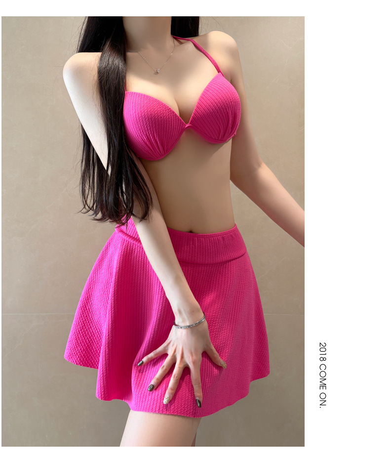 Plus Size Swimwear 3-Piece Set Tummy Control Bikini With Underwire & Long Sleeve Cover-Up For Women_ecoleips.com