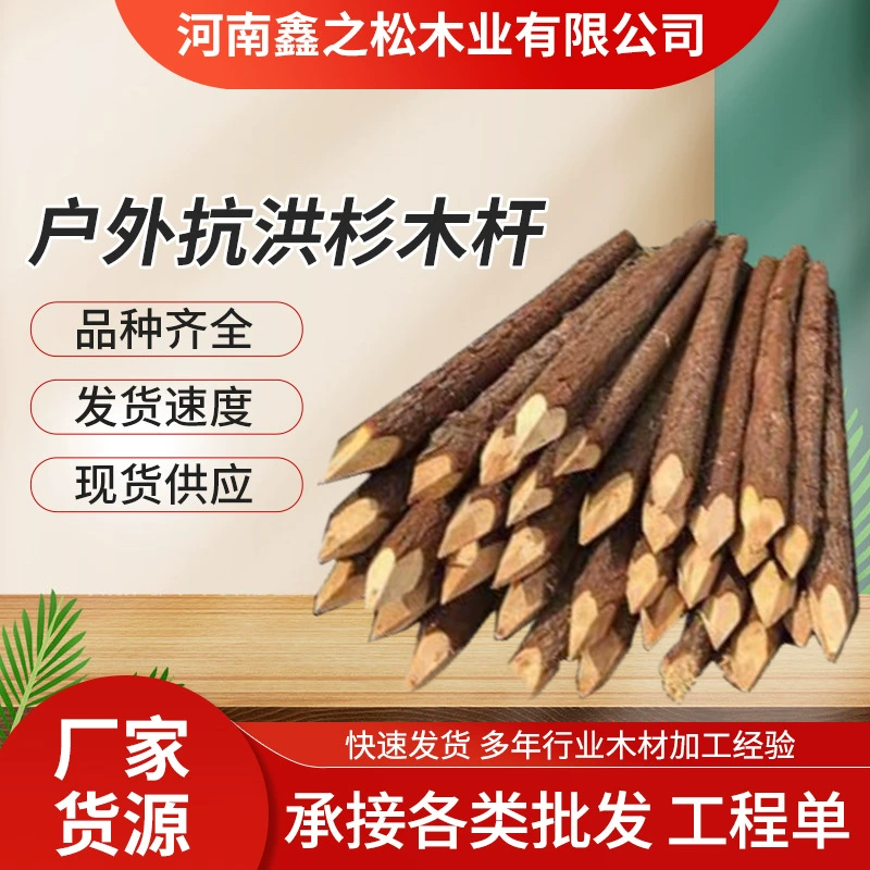 Деревянные сваи из ели для строительства берегов рек, деревянные сваи для защиты от наводнений, проекты защиты склонов и откосов, прямая поставка с лесозаготовительной фермы Сяншань, антикоррозийная древесина.