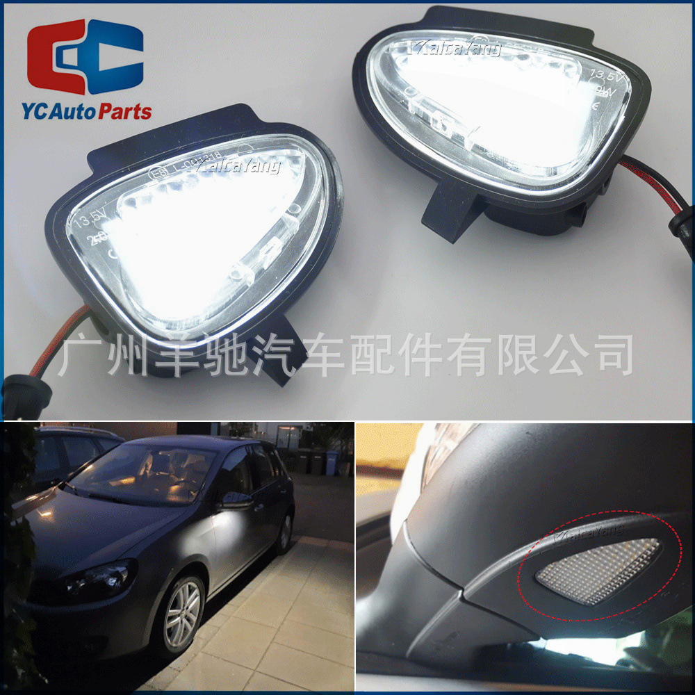 Aplicable a Volkswagen Golf VW Passat MK6 GTI R 2008 - 2014 LED espejo retrovisor luz pozo de agua