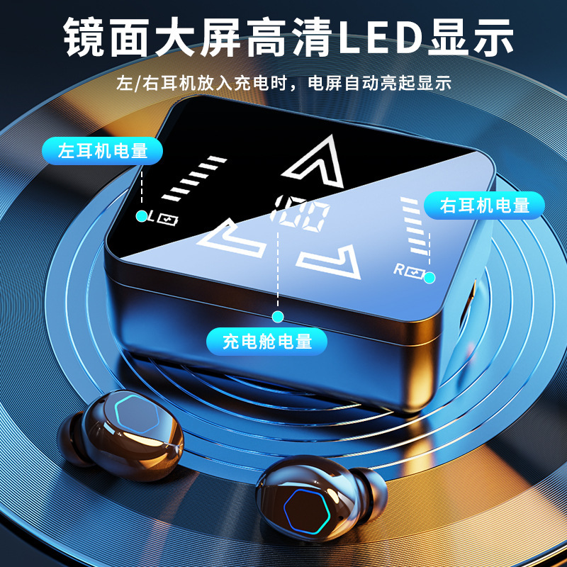 M48PRO Bluetooth ヘッドセット デジタル ディスプレイ プッシュ カバー 144 言語 AI 翻訳 TWS 長いバッテリー寿命インイヤー タイプ C 新しいスタイル|undefined