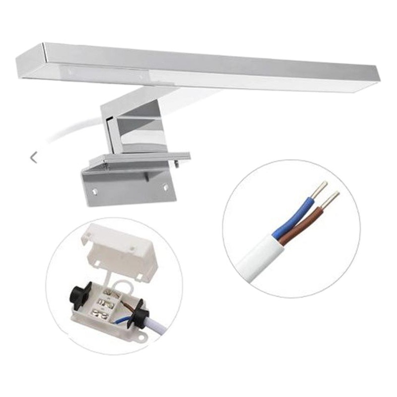 Luz frontal para espejo con tira de aluminio a presión, impermeable, antivaho, para baño, tocador, gabinete de espejo, luz de maquillaje.