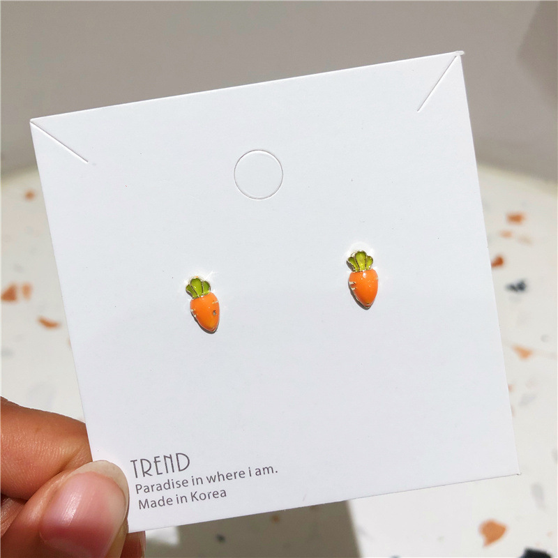 1 Pair Sweet Heart Shape Pineapple French Fries Enamel Plating Alloy Ear Studs display picture 3