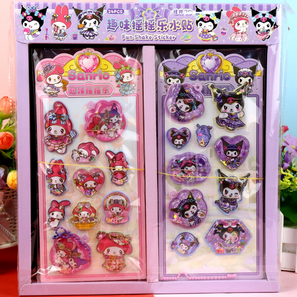 Новый Sanrio в штучной упаковке 3D стерео встряхивая наклейка на воду Cullo Mira Bu Buca Pikaba с подвеской наклейка на воду