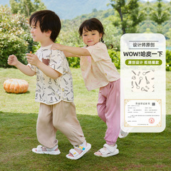 嘟嘟家寶寶短袖T恤套裝夏季洋氣兒童T恤防蚊褲衣服夏裝女童兩件套