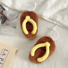 可爱搞怪拖鞋毛绒挂件创意人字拖玩偶包包配饰游乐城抓机娃娃批发